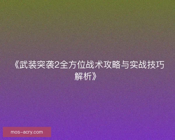 《武装突袭2全方位战术攻略与实战技巧解析》