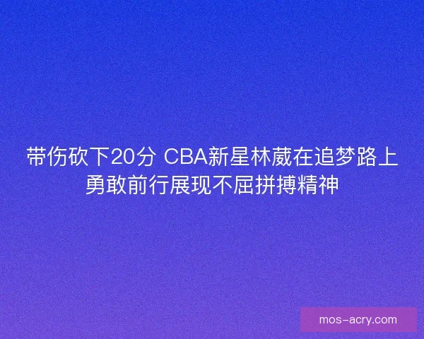 带伤砍下20分 CBA新星林葳在追梦路上勇敢前行展现不屈拼搏精神