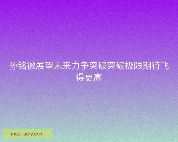 孙铭徽展望未来力争突破突破极限期待飞得更高 孙铭徽展望未来力争突破突破极限期待飞得更高